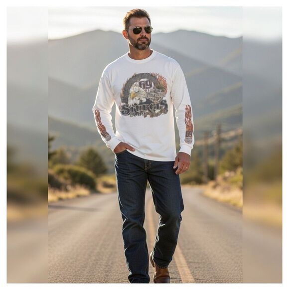 Harley-Davidson Tops - HARLEY-DAVIDSON 2009 69th Sturgis Long Sleeve Shirt XL Tshirt Devils Tower Run